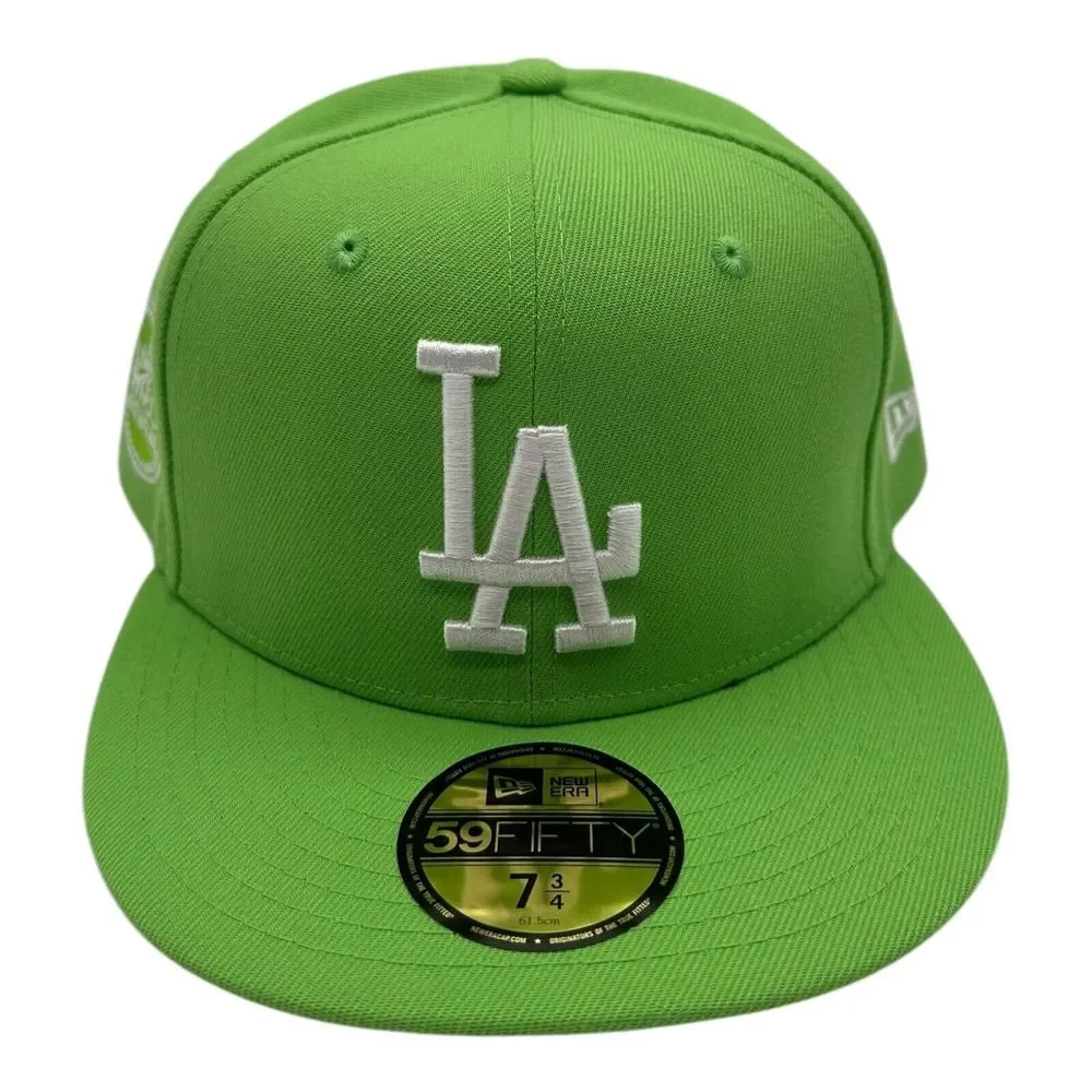 New Era 59Fifty Los Angeles Dodgers Hat Cap‎ 7 3/4 Lime Green 1980 All Star Game